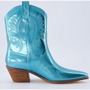 CUSHIONAIRE Memory Foam Blue LEON Western Cowboy Boots 8.5